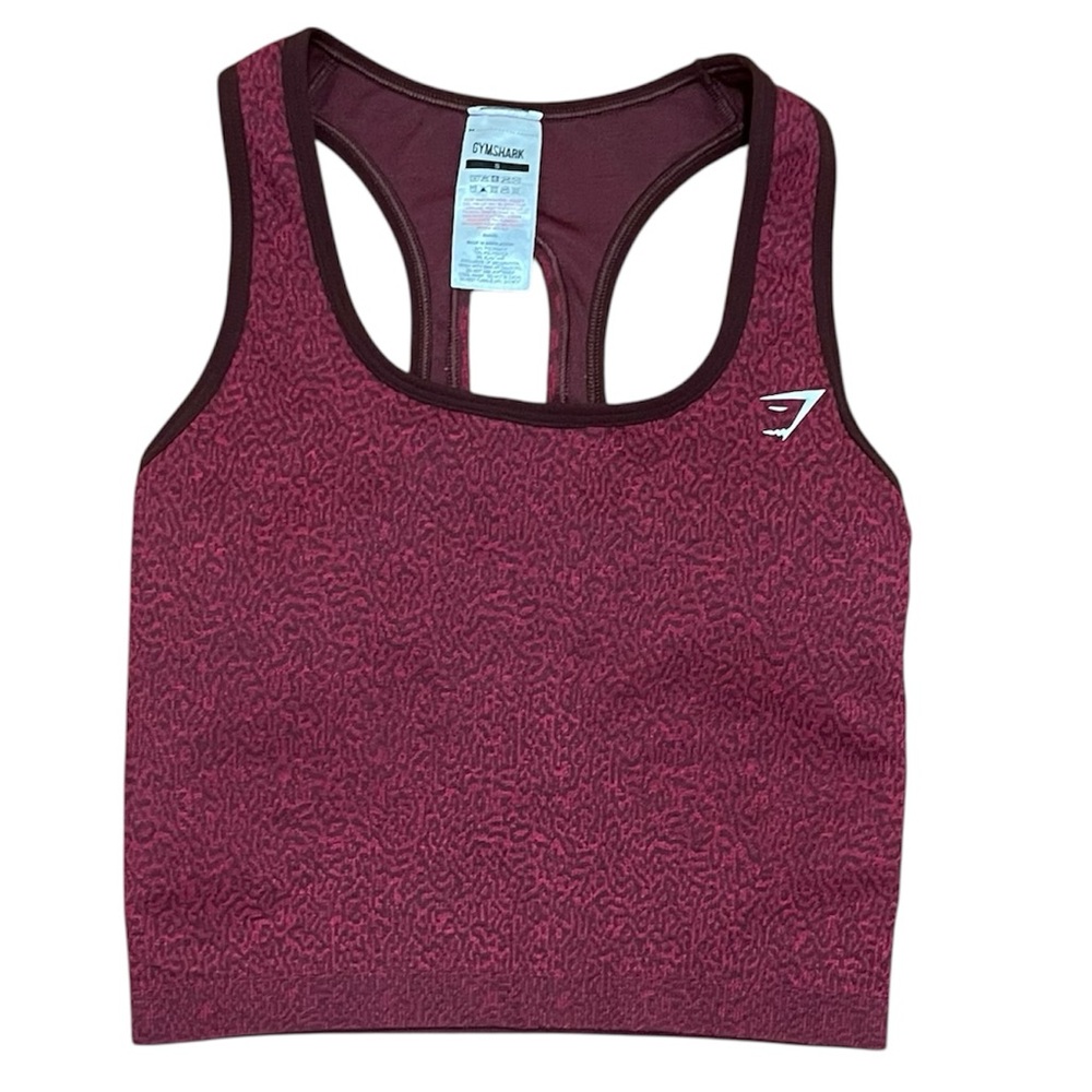 Gymshark Adapt Animal Seamless Crop Tank Sports Bra Reef Cherry Brown Small S